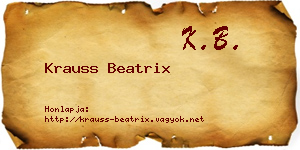Krauss Beatrix névjegykártya